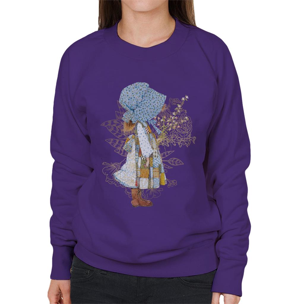 Holly Hobbie Classic Hat And Flowers Women's Sweatshirt-ALL + EVERY