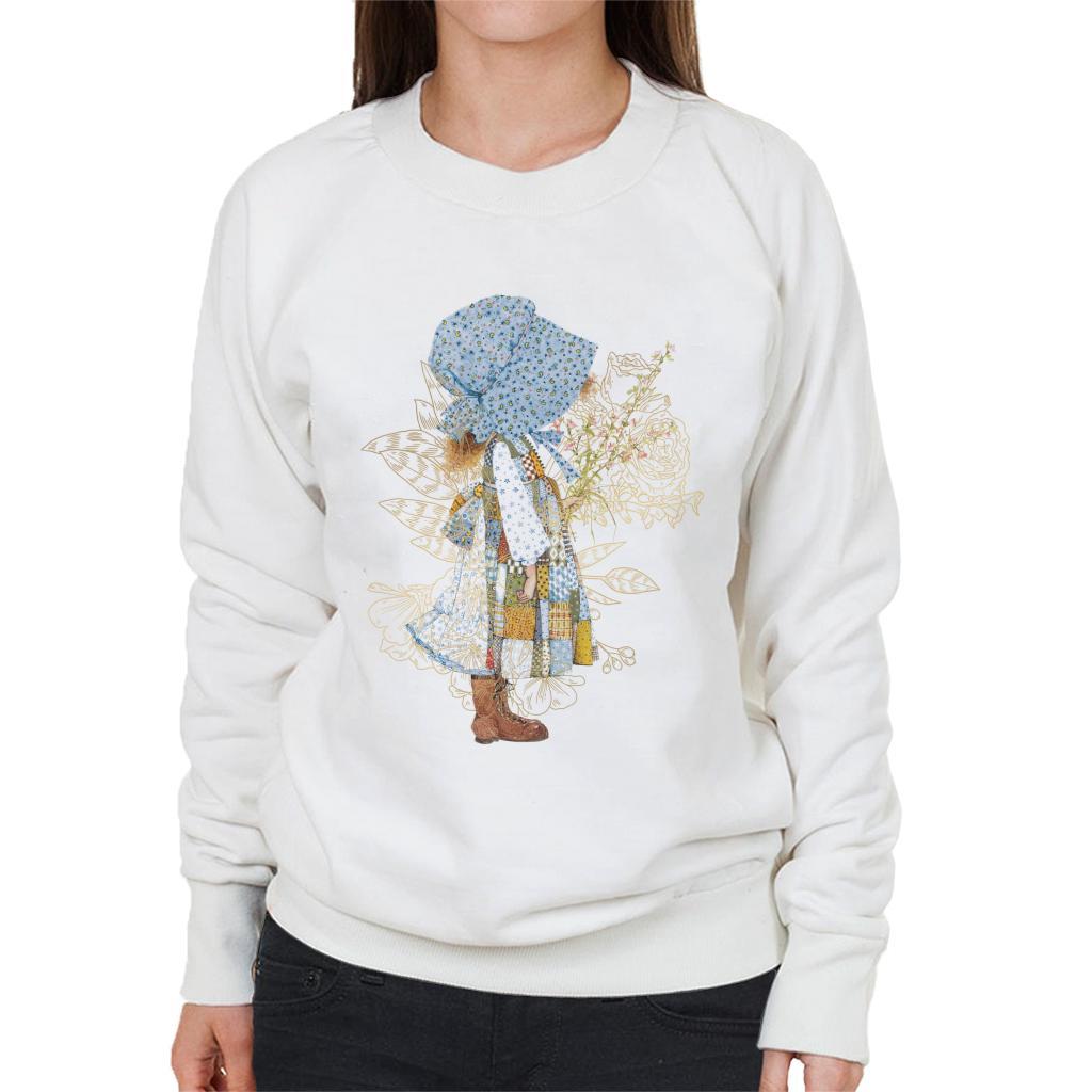 Holly Hobbie Classic Hat And Flowers Women's Sweatshirt-ALL + EVERY