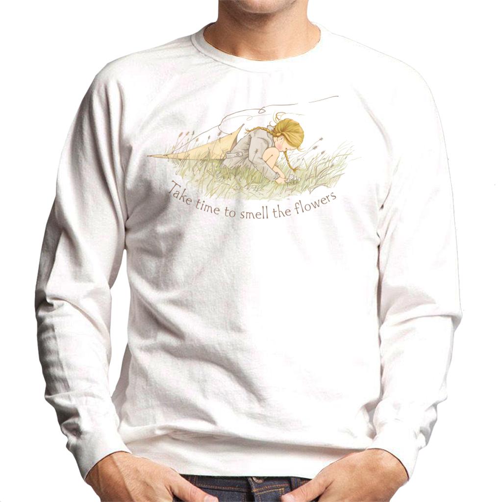 Holly Hobbie Classic Take Time To Smell The Flowers Men's Sweatshirt-ALL + EVERY