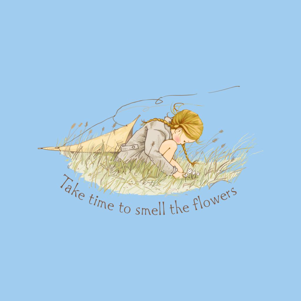 Holly Hobbie Classic Take Time To Smell The Flowers Men's Sweatshirt-ALL + EVERY