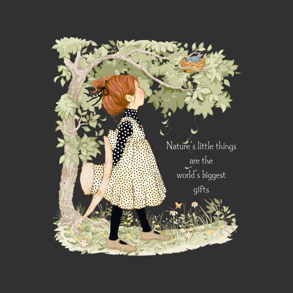 Holly Hobbie Classic Natures Little Things Light Text Women's Sweatshirt-ALL + EVERY