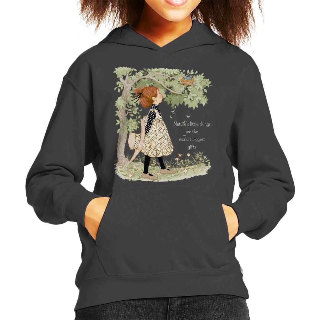 Holly Hobbie Classic Natures Little Things Light Text Kid's Hooded Sweatshirt-ALL + EVERY