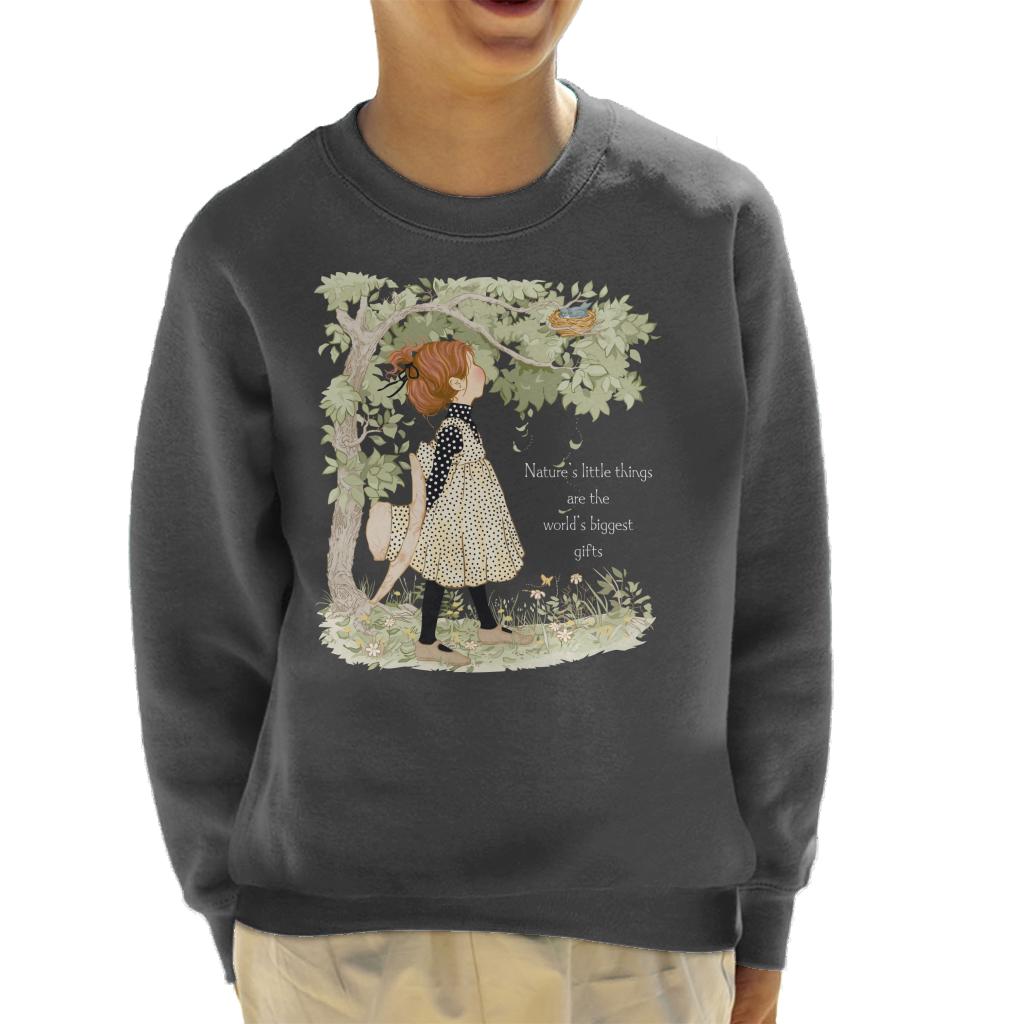 Holly Hobbie Classic Natures Little Things Light Text Kid's Sweatshirt-ALL + EVERY