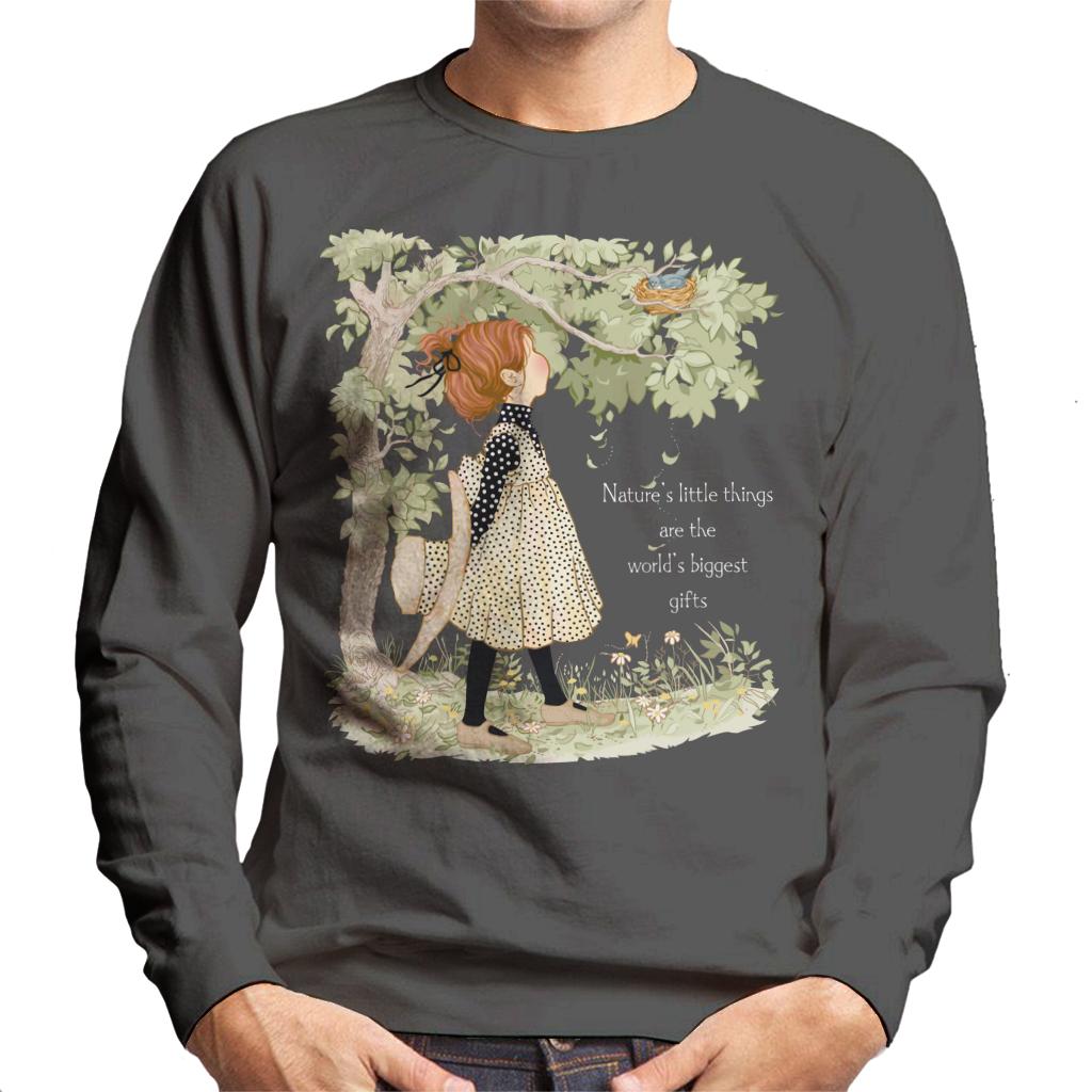 Holly Hobbie Classic Natures Little Things Light Text Men's Sweatshirt-ALL + EVERY