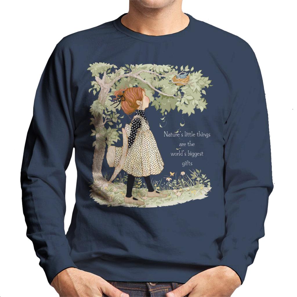 Holly Hobbie Classic Natures Little Things Light Text Men's Sweatshirt-ALL + EVERY