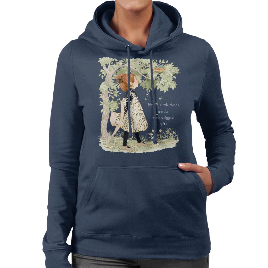 Holly Hobbie Classic Natures Little Things Light Text Women's Hooded Sweatshirt-ALL + EVERY