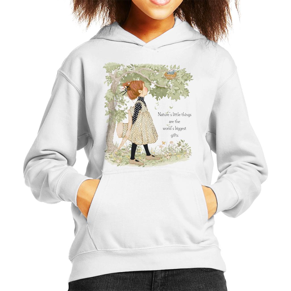 Holly Hobbie Classic Natures Little Things Dark Text Kid's Hooded Sweatshirt-ALL + EVERY