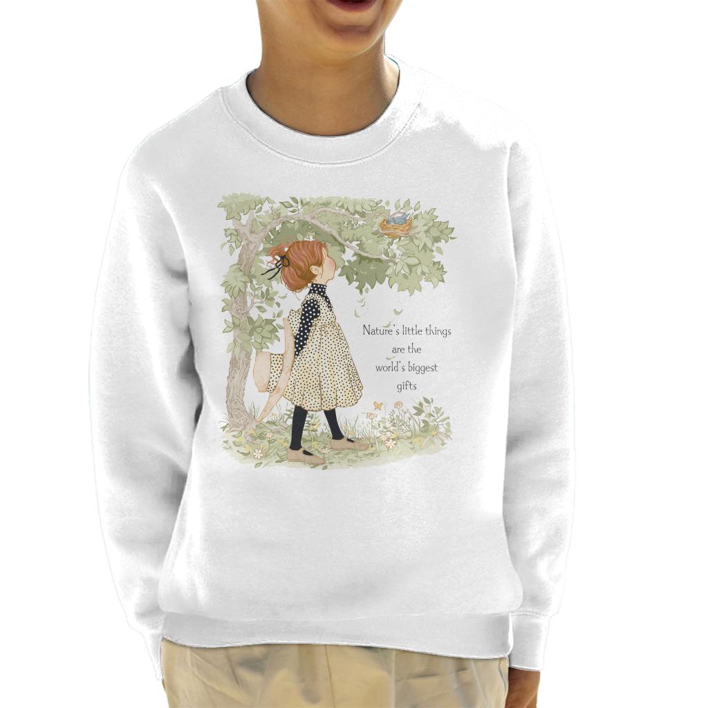 Holly Hobbie Classic Natures Little Things Dark Text Kid's Sweatshirt-ALL + EVERY