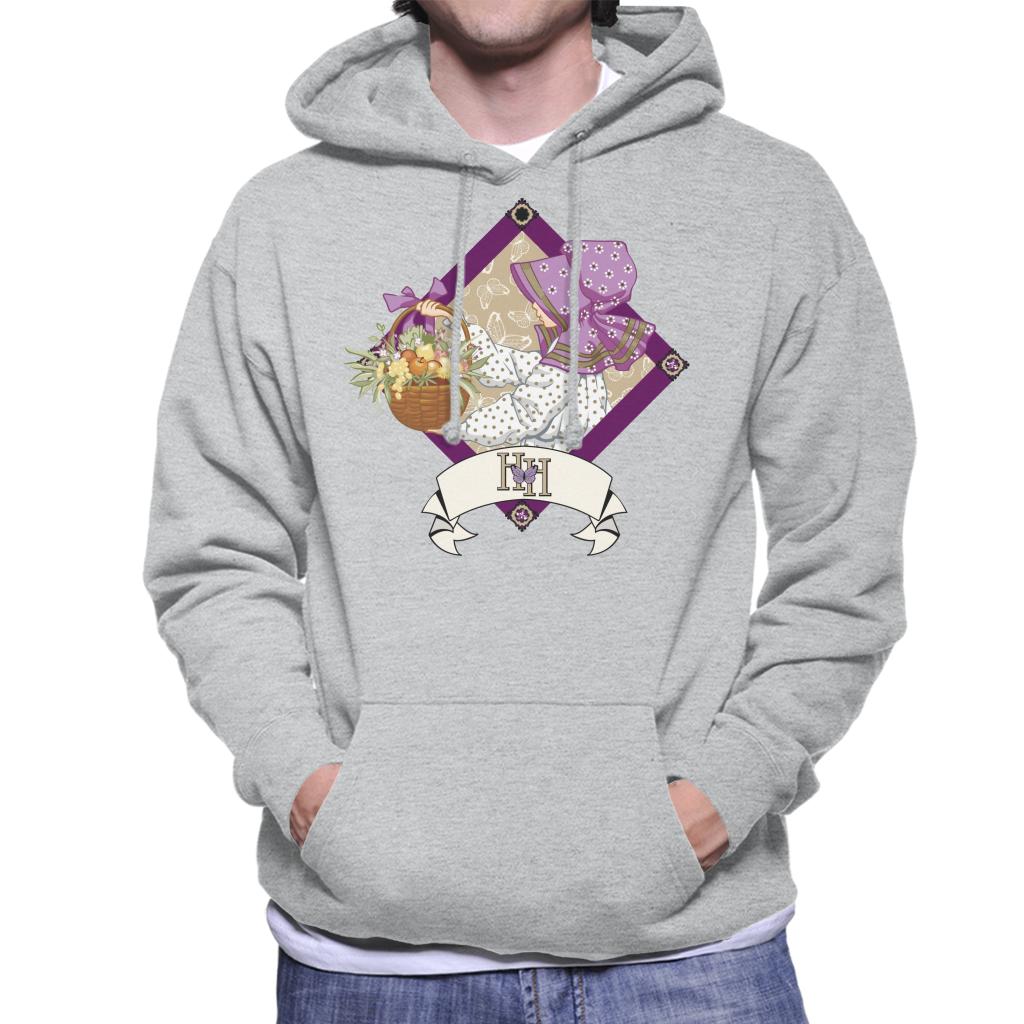 Holly Hobbie Classic With A Basket Of Fruit And Flowers Men's Hooded Sweatshirt-ALL + EVERY