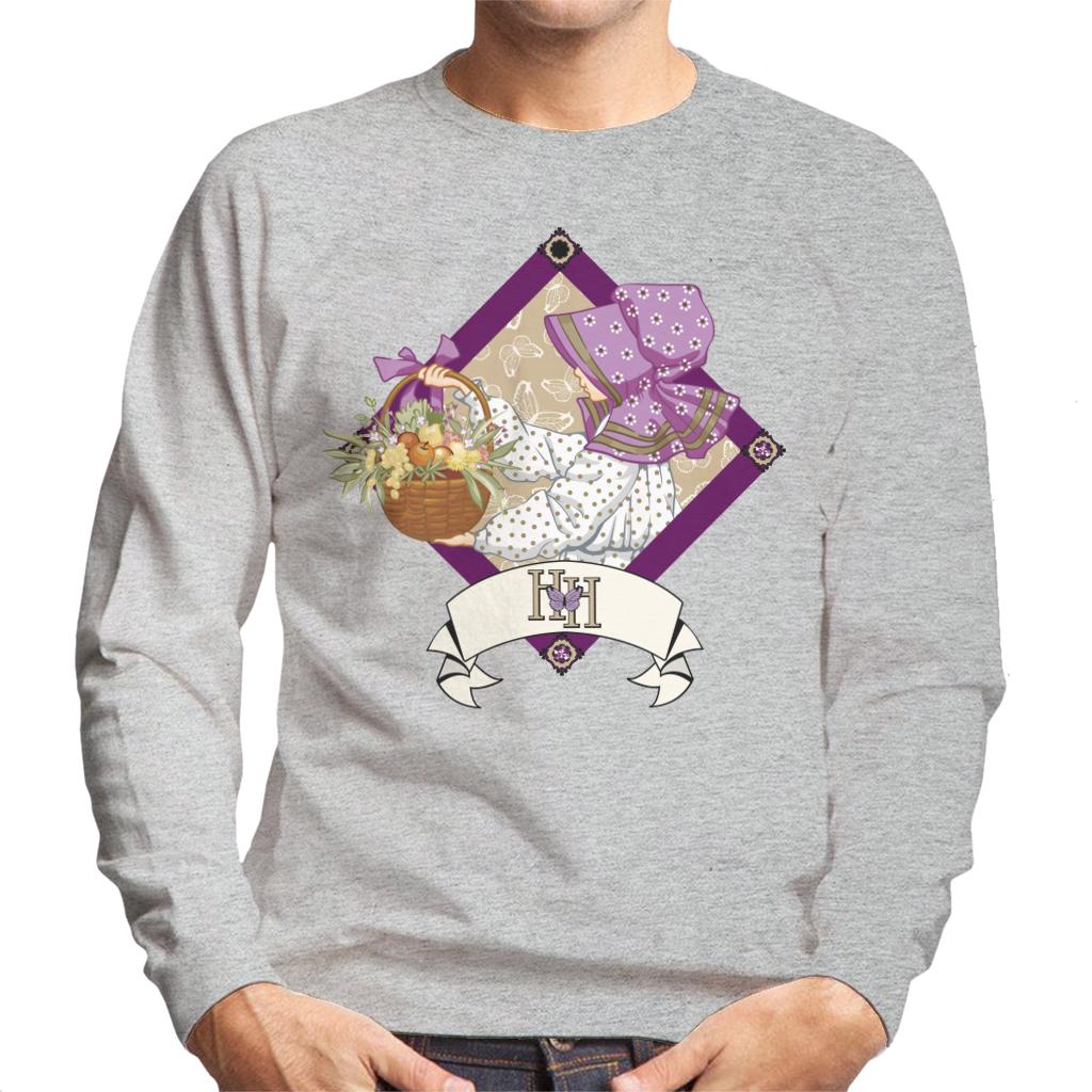 Holly Hobbie Classic With A Basket Of Fruit And Flowers Men's Sweatshirt-ALL + EVERY