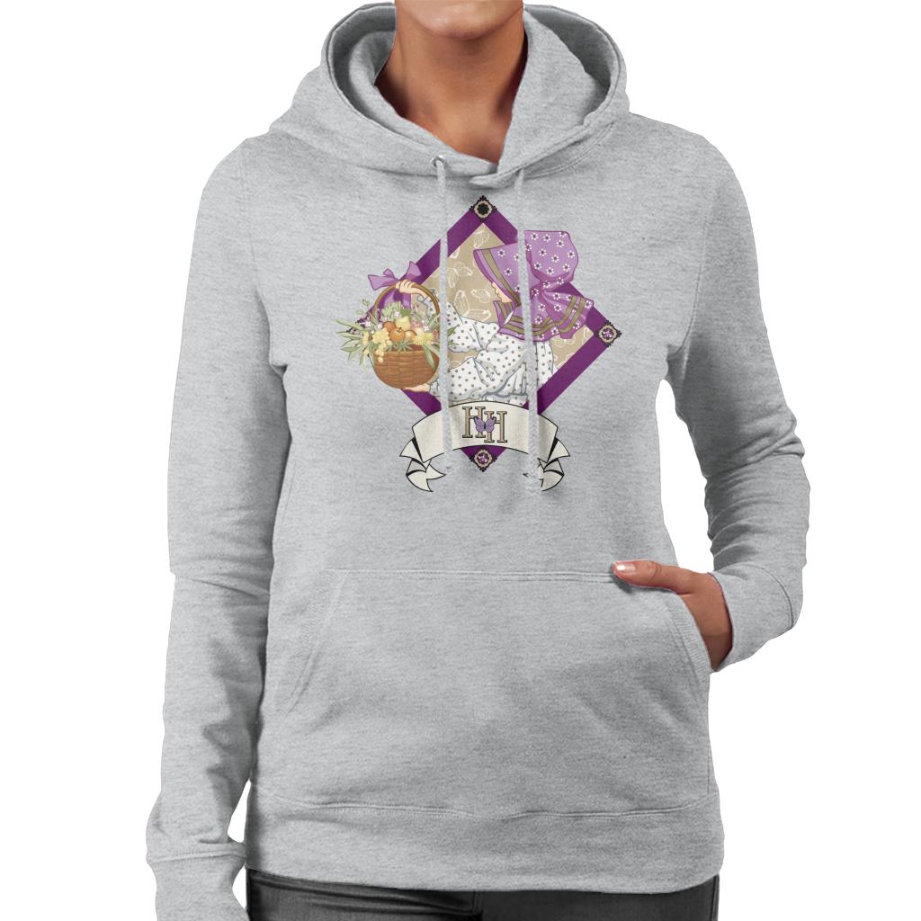 Holly Hobbie Classic With A Basket Of Fruit And Flowers Women's Hooded Sweatshirt-ALL + EVERY