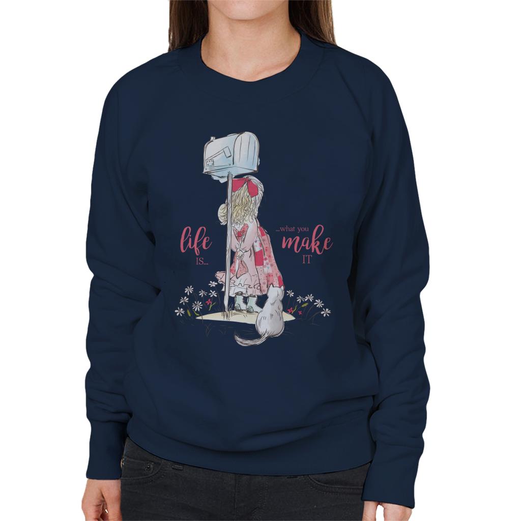 Holly Hobbie Classic Life Is What You Make It Women's Sweatshirt-ALL + EVERY