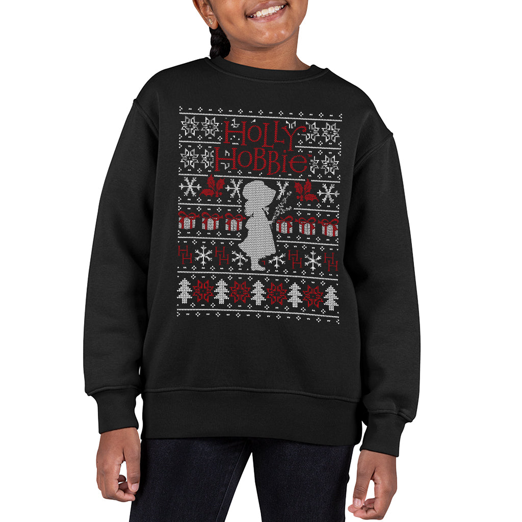 Holly Hobbie Heritage Christmas Silhouette Kid's Sweatshirt-ALL + EVERY