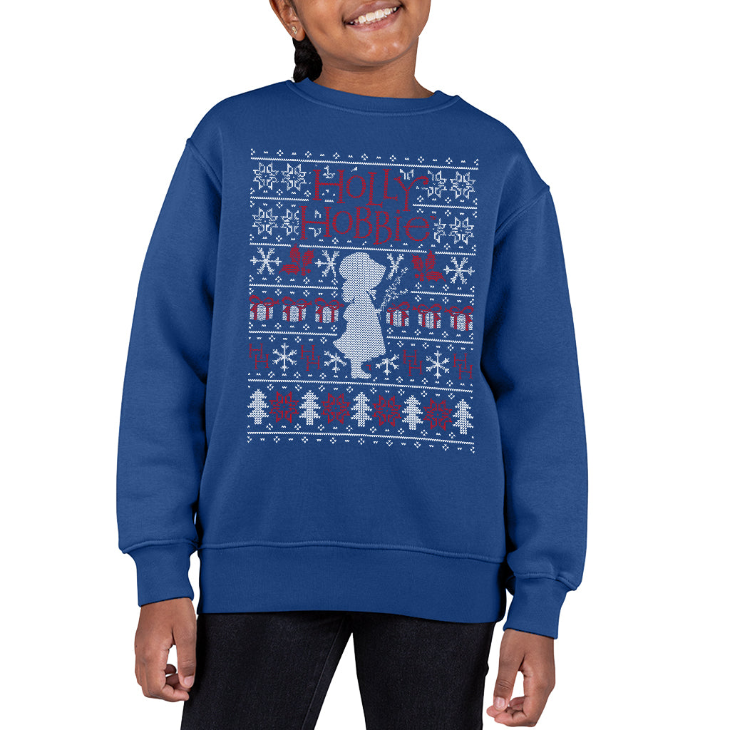 Holly Hobbie Heritage Christmas Silhouette Kid's Sweatshirt-ALL + EVERY