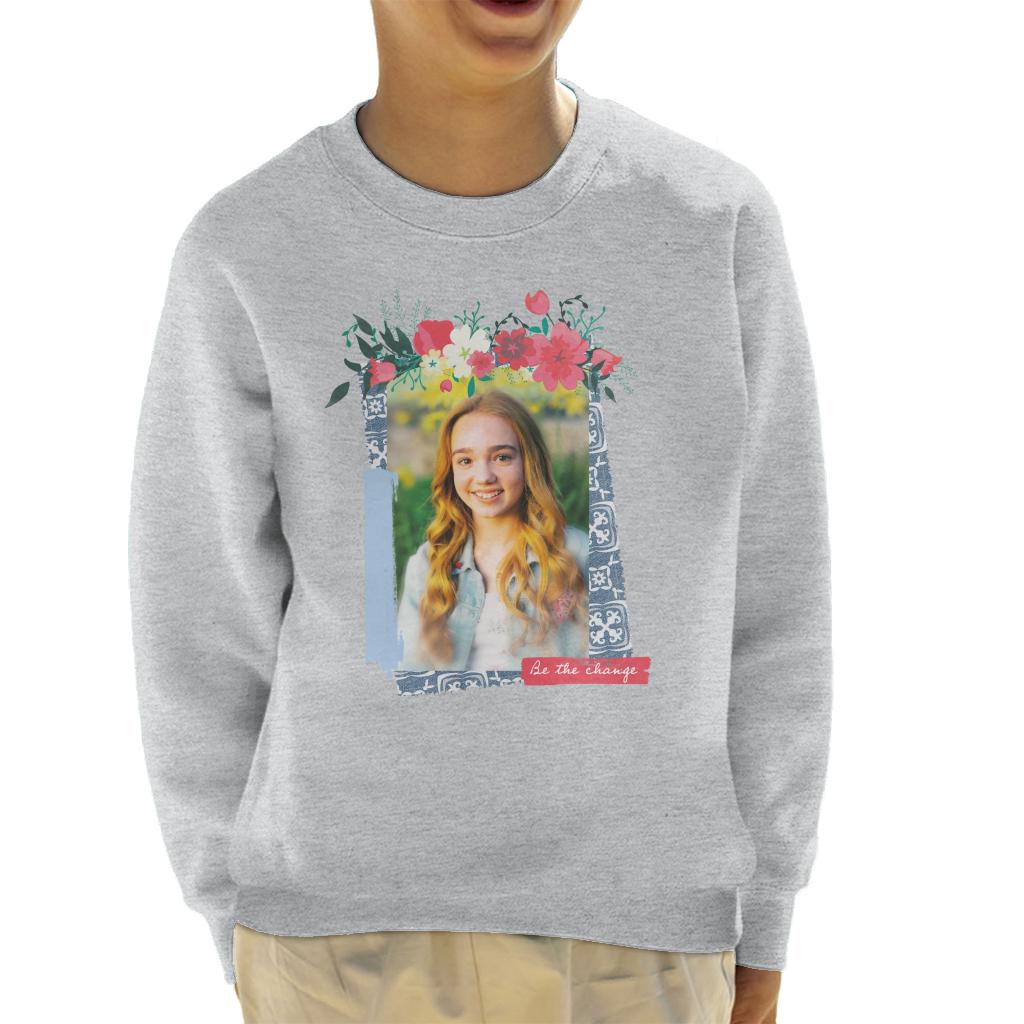 Holly Hobbie Be The Change Floral Border Kid's Sweatshirt-ALL + EVERY