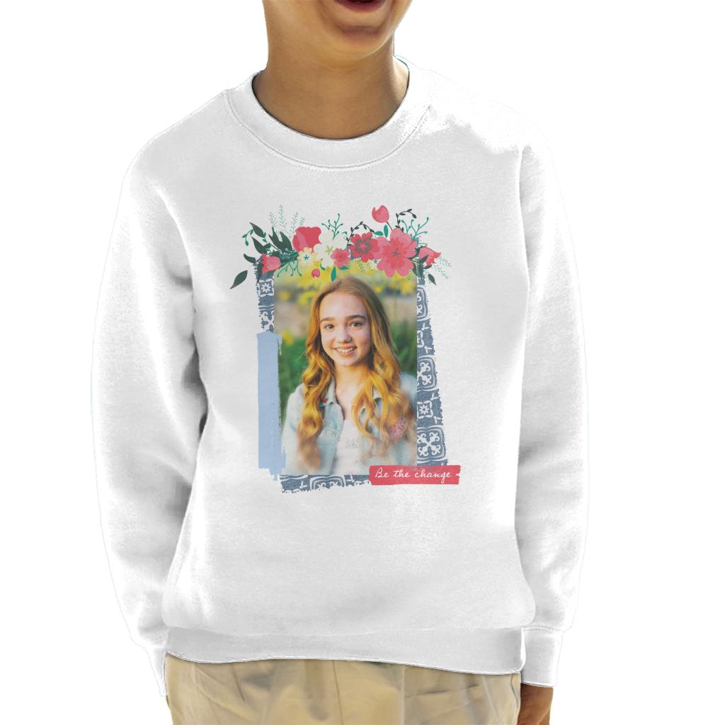 Holly Hobbie Be The Change Floral Border Kid's Sweatshirt-ALL + EVERY