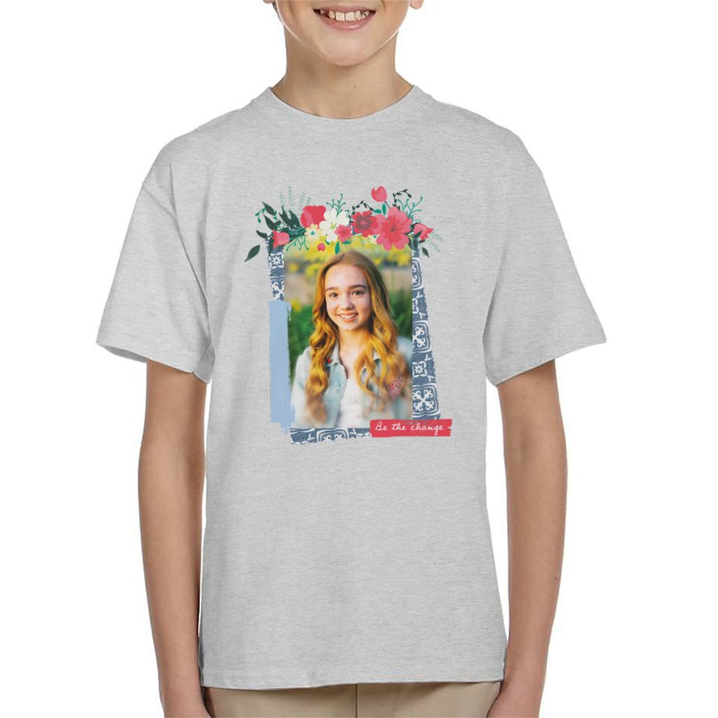 Holly Hobbie Be The Change Floral Border Kid's T-Shirt-ALL + EVERY