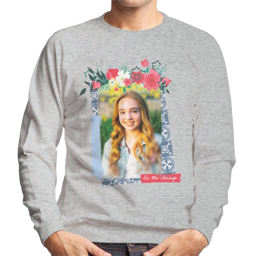 Holly Hobbie Be The Change Floral Border Men's Sweatshirt-ALL + EVERY