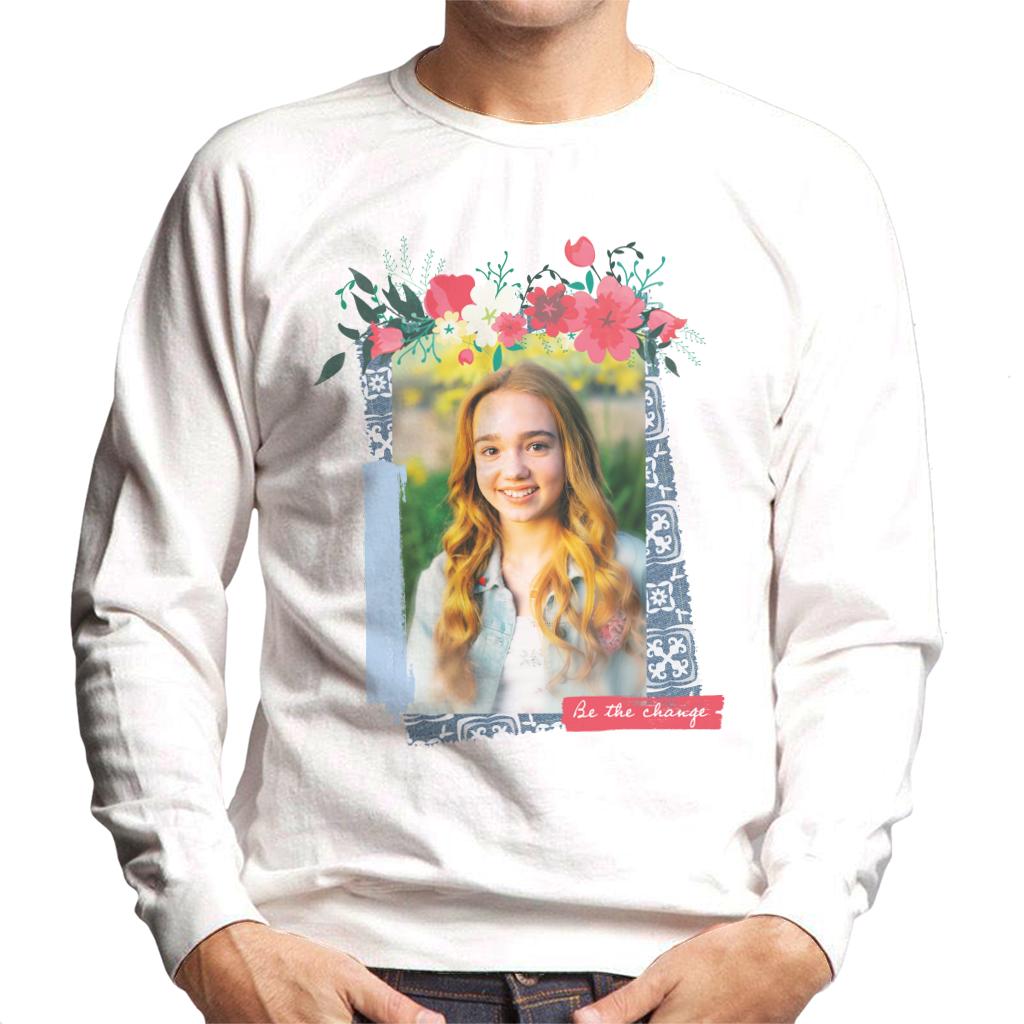 Holly Hobbie Be The Change Floral Border Men's Sweatshirt-ALL + EVERY