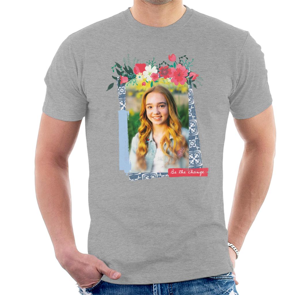 Holly Hobbie Be The Change Floral Border Men's T-Shirt-ALL + EVERY