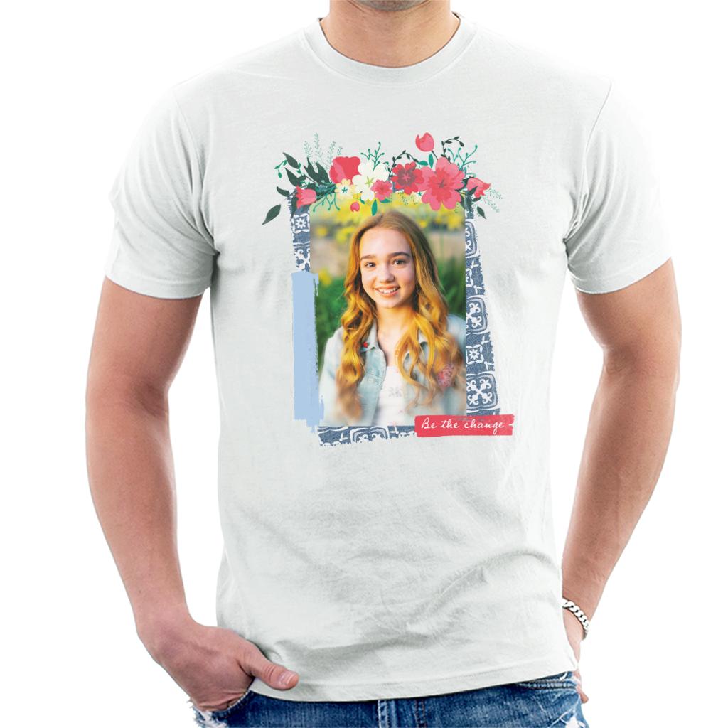 Holly Hobbie Be The Change Floral Border Men's T-Shirt-ALL + EVERY