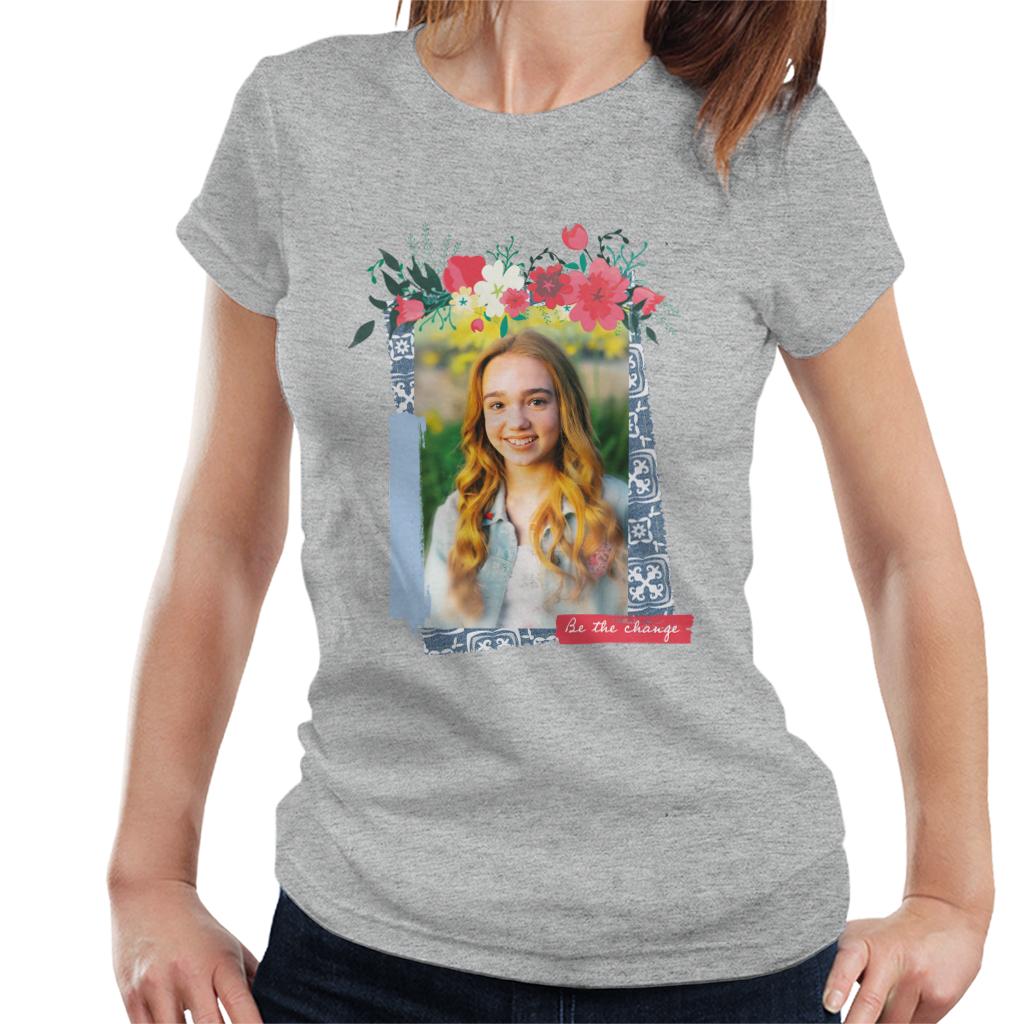 Holly Hobbie Be The Change Floral Border Women's T-Shirt-ALL + EVERY