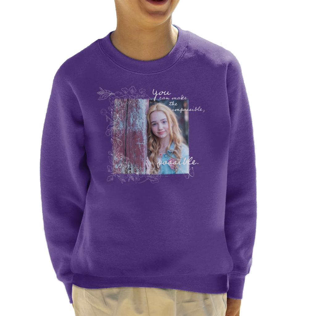 Holly Hobbie You Can Make The Impossible Possible White Text Kid's Sweatshirt-ALL + EVERY