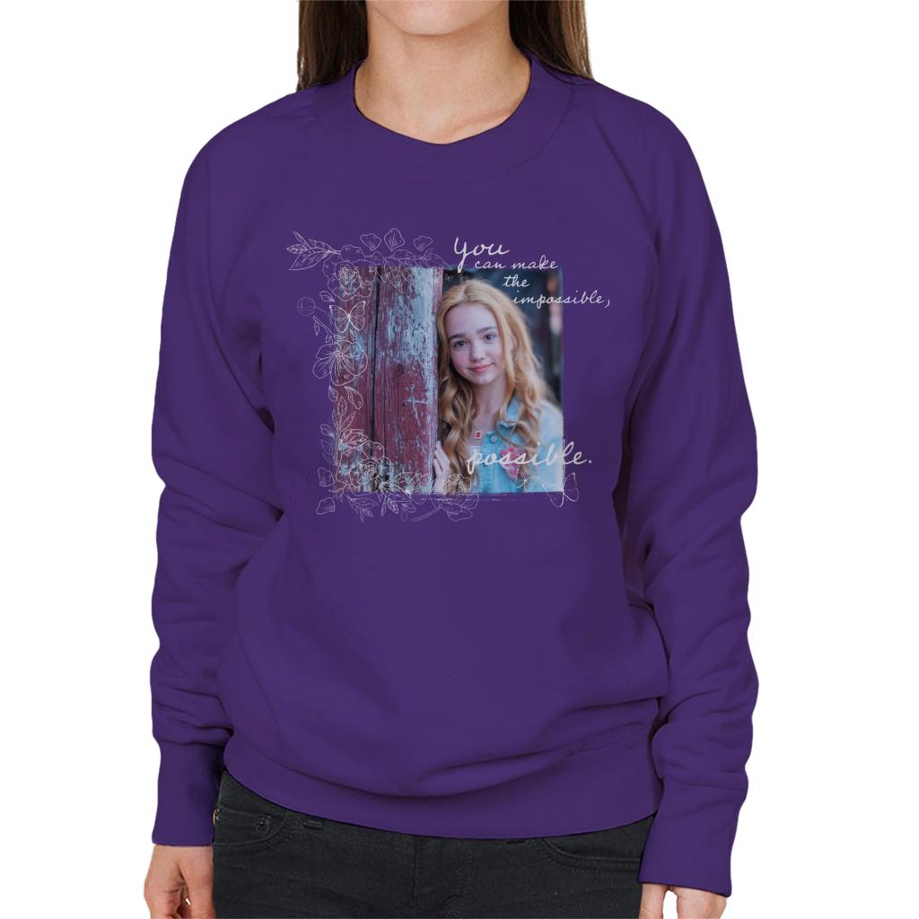 Holly Hobbie You Can Make The Impossible Possible White Text Women's Sweatshirt-ALL + EVERY