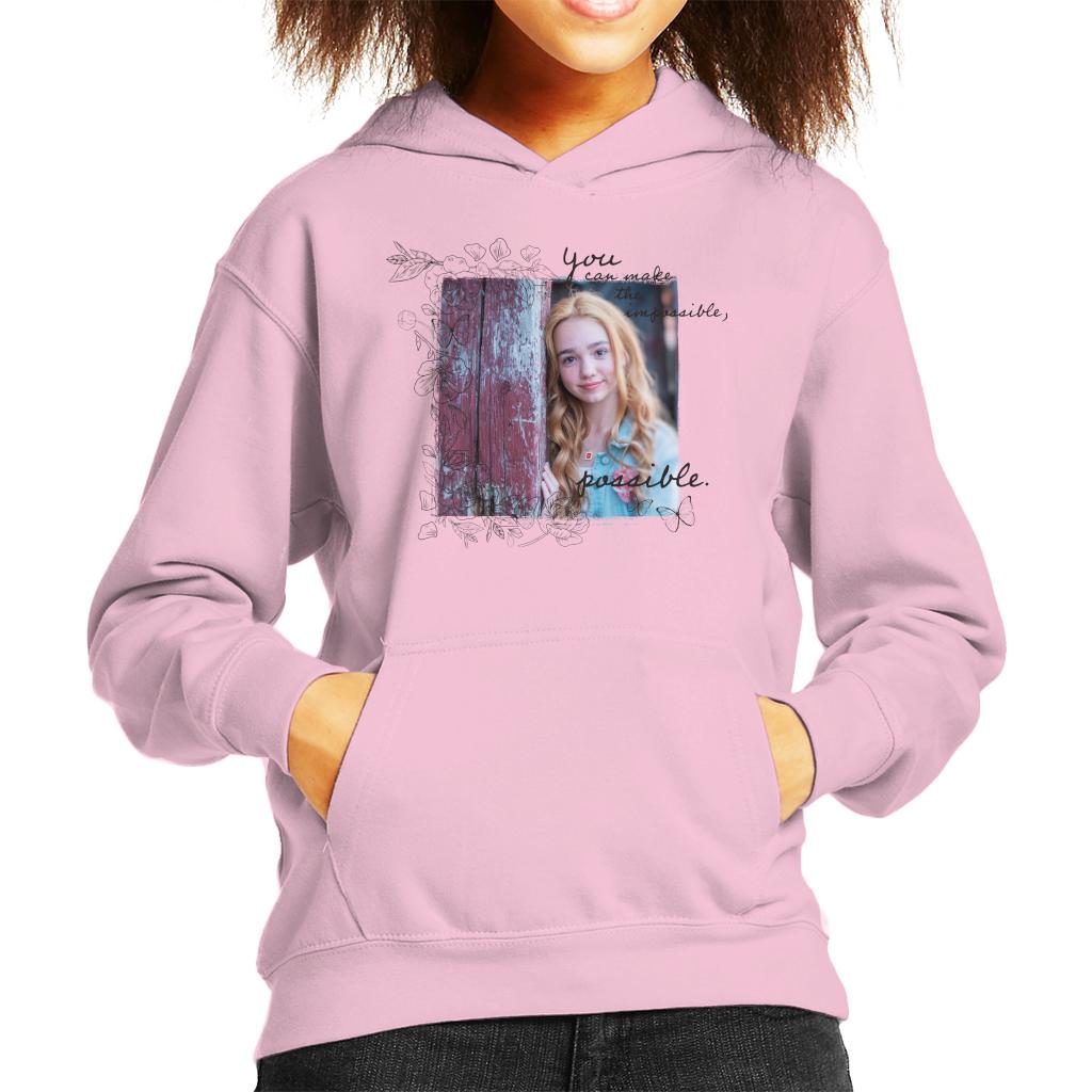 Holly Hobbie You Can Make The Impossible Possible Dark Text Kid's Hooded Sweatshirt-ALL + EVERY