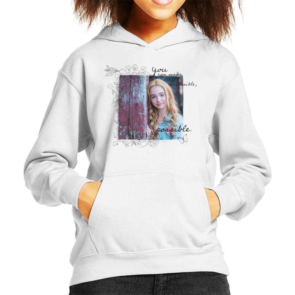 Holly Hobbie You Can Make The Impossible Possible Dark Text Kid's Hooded Sweatshirt-ALL + EVERY