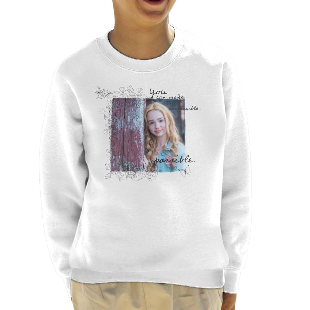 Holly Hobbie You Can Make The Impossible Possible Dark Text Kid's Sweatshirt-ALL + EVERY