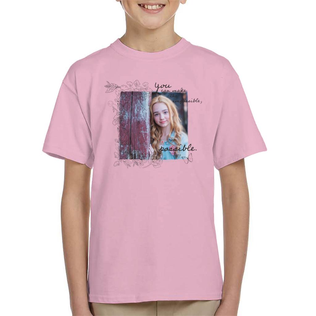 Holly Hobbie You Can Make The Impossible Possible Dark Text Kid's T-Shirt-ALL + EVERY