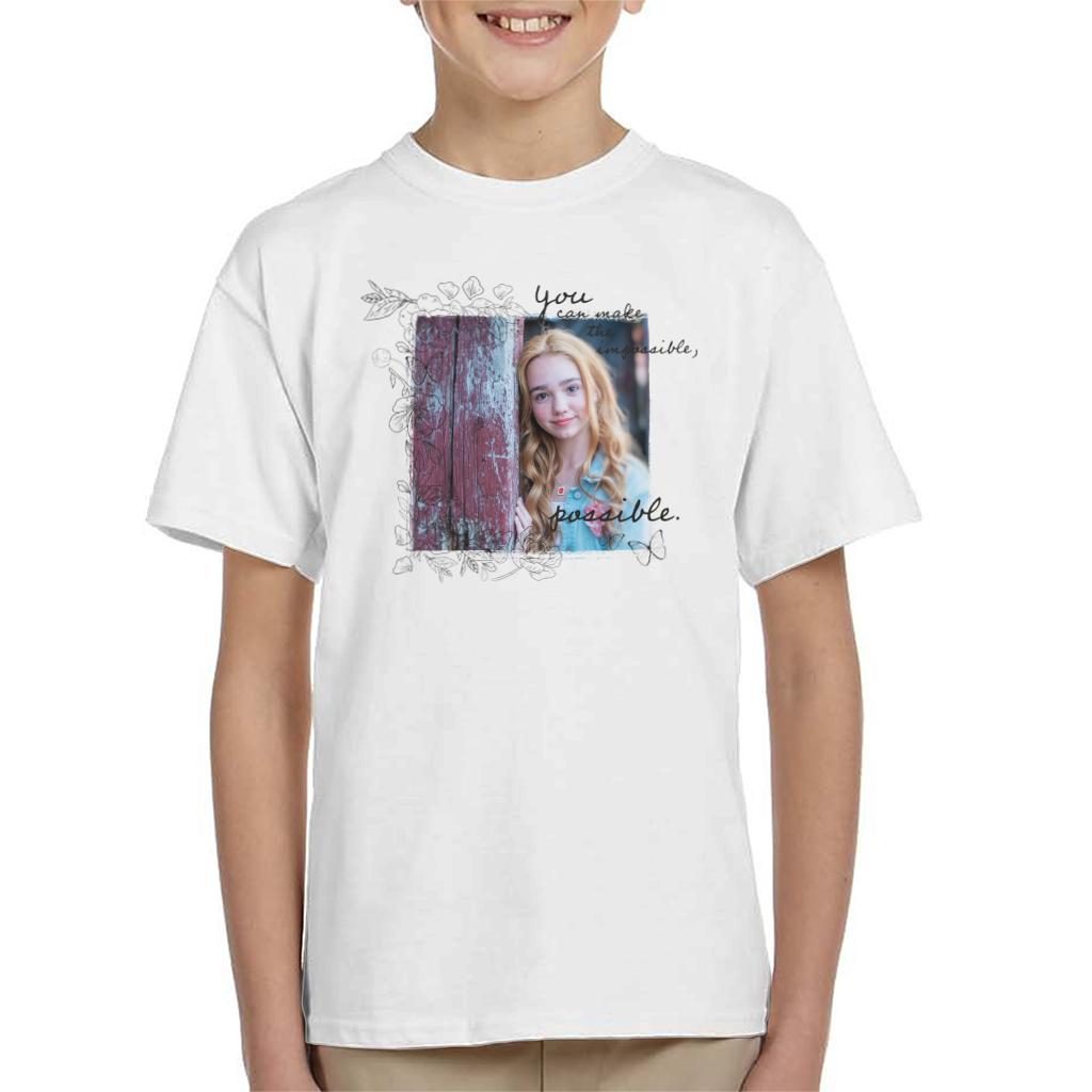 Holly Hobbie You Can Make The Impossible Possible Dark Text Kid's T-Shirt-ALL + EVERY