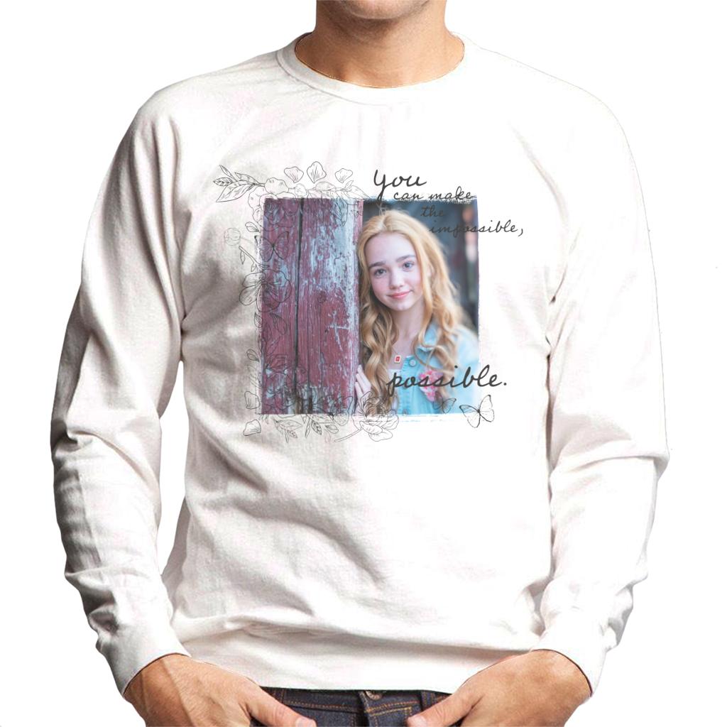 Holly Hobbie You Can Make The Impossible Possible Dark Text Men's Sweatshirt-ALL + EVERY