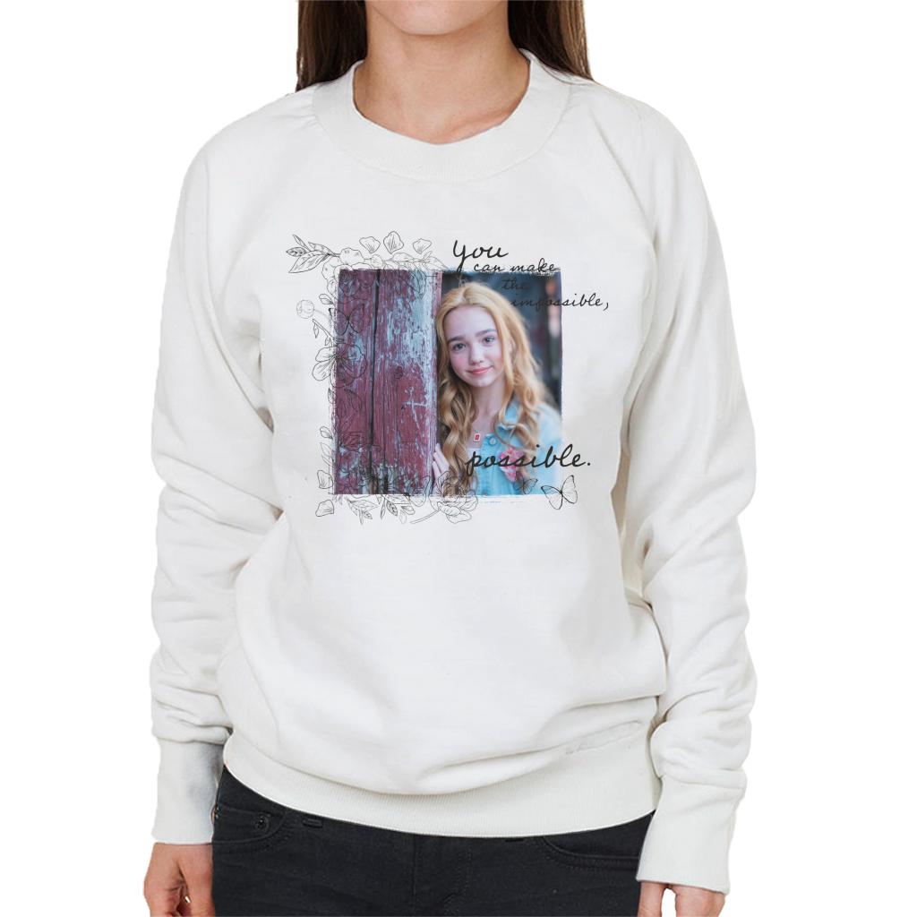 Holly Hobbie You Can Make The Impossible Possible Dark Text Women's Sweatshirt-ALL + EVERY