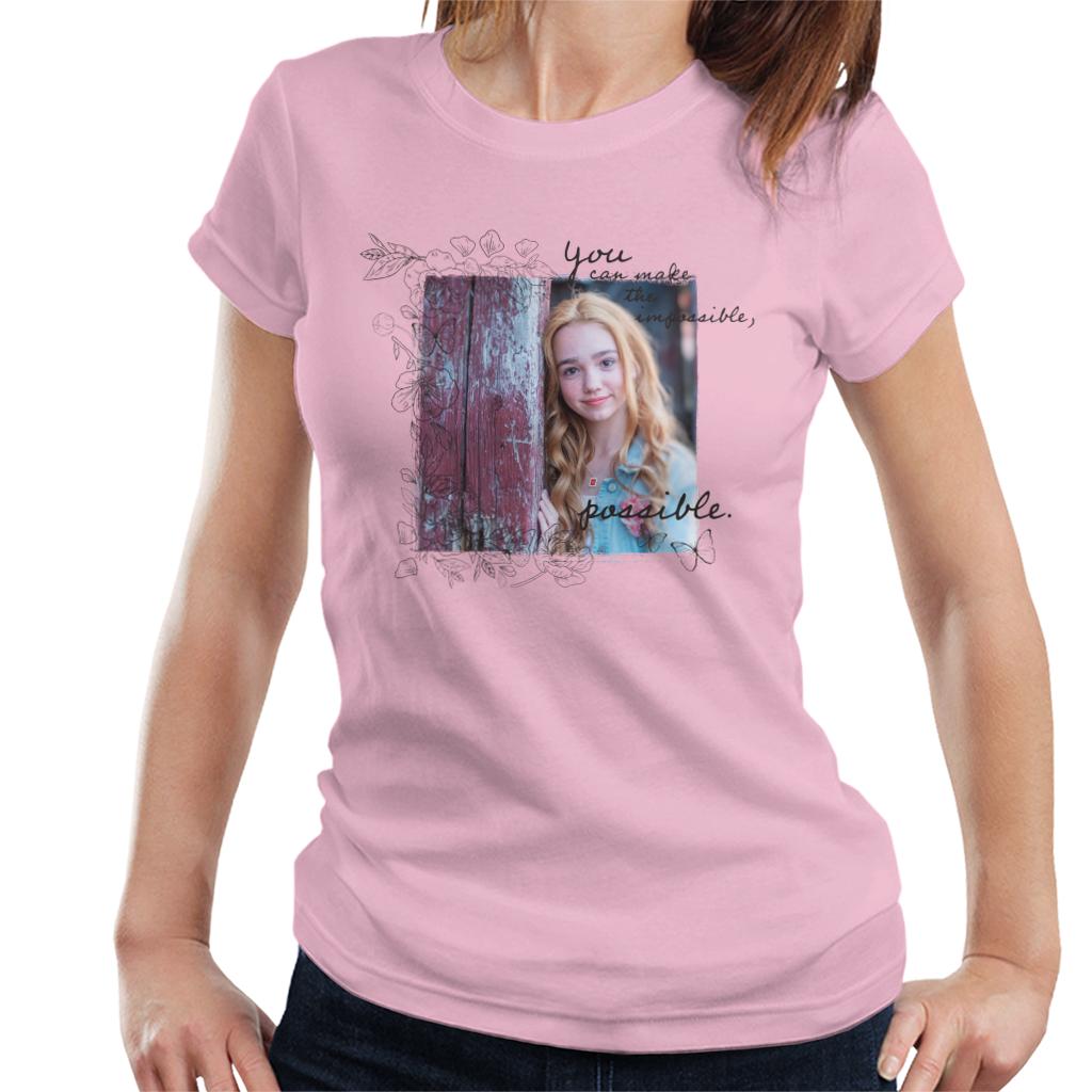 Holly Hobbie You Can Make The Impossible Possible Dark Text Women's T-Shirt-ALL + EVERY