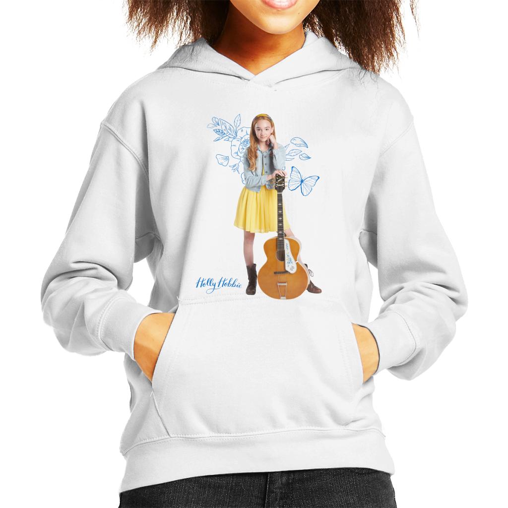 Holly Hobbie Blue Butterfly Silhouette Kid's Hooded Sweatshirt-ALL + EVERY