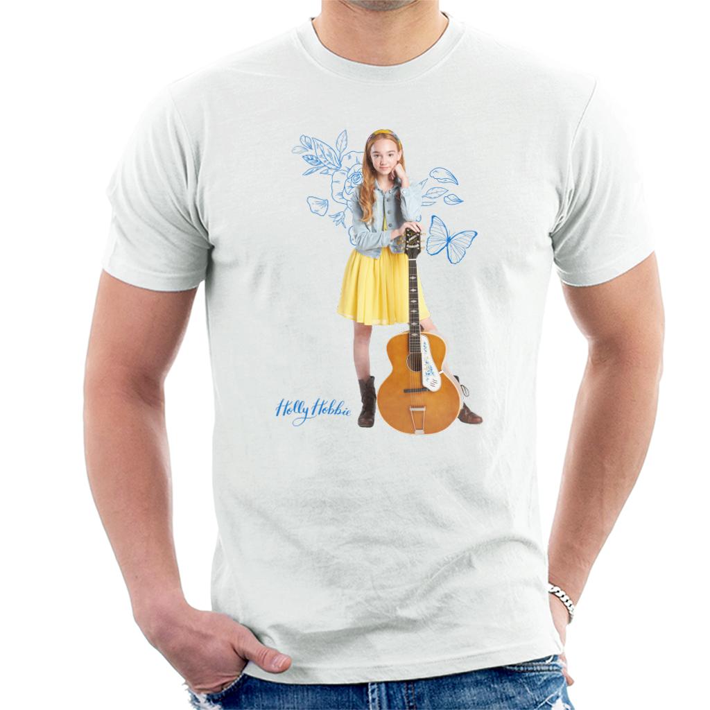 Holly Hobbie Blue Butterfly Silhouette Men's T-Shirt-ALL + EVERY