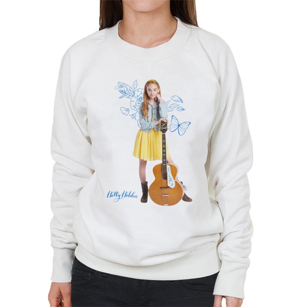 Holly Hobbie Blue Butterfly Silhouette Women's Sweatshirt-ALL + EVERY