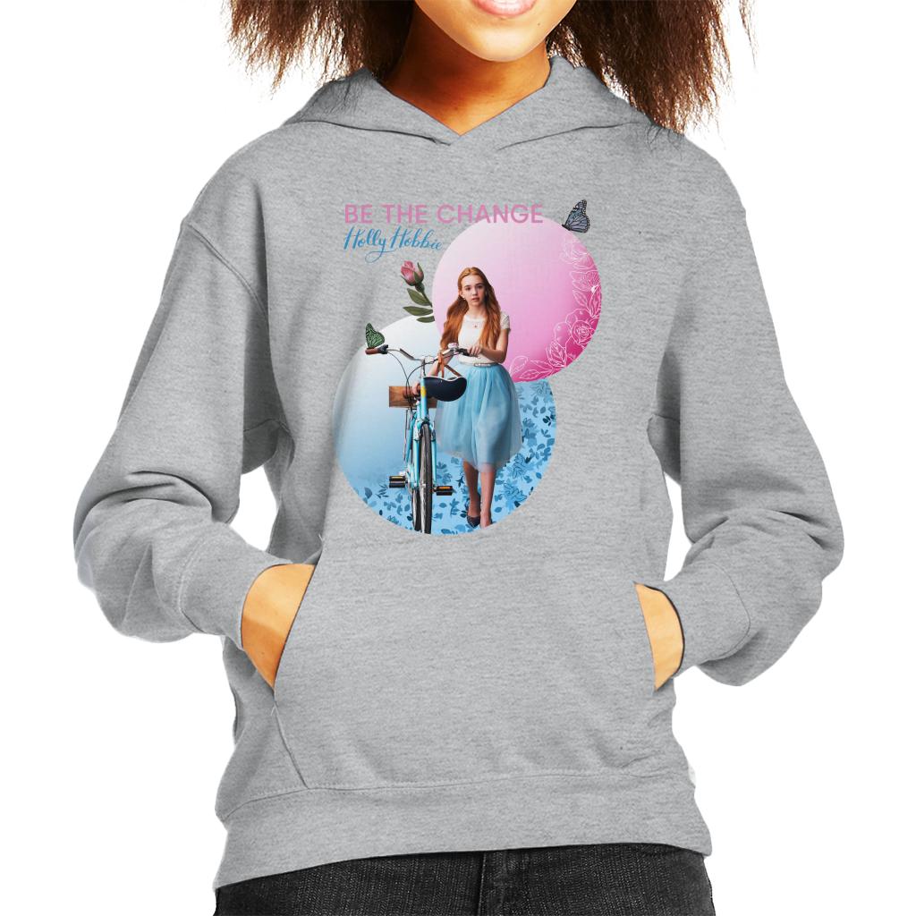 Holly Hobbie Holding Her Bike Kid's Hooded Sweatshirt-ALL + EVERY