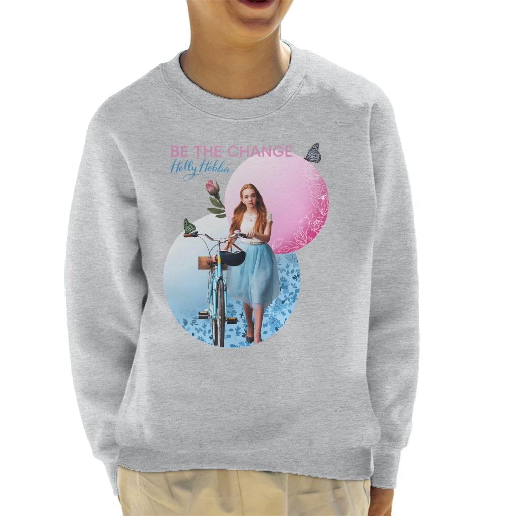 Holly Hobbie Holding Her Bike Kid's Sweatshirt-ALL + EVERY