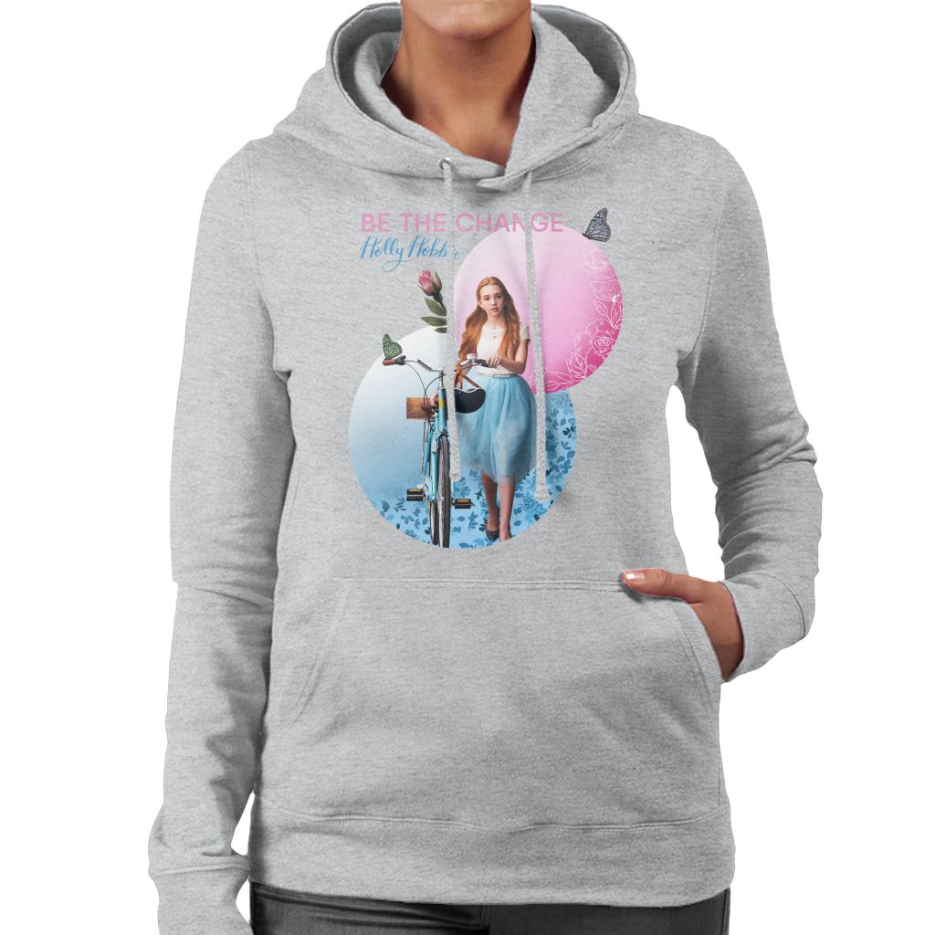 Holly Hobbie Holding Her Bike Women's Hooded Sweatshirt-ALL + EVERY