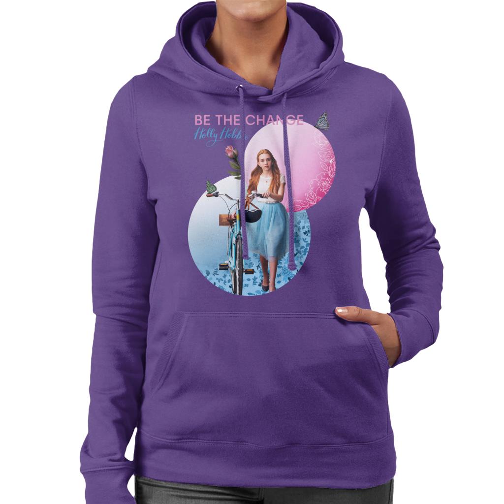 Holly Hobbie Holding Her Bike Women's Hooded Sweatshirt-ALL + EVERY