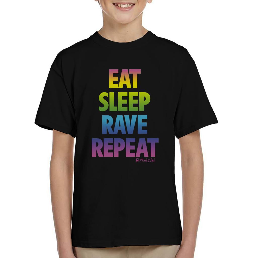 Fatboy Slim Eat Sleep Rave Repeat Kid's T-Shirt-ALL + EVERY