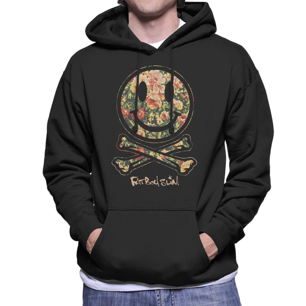 Fatboy Slim Floral Smiley And Crossbones Men's Hooded Sweatshirt-ALL + EVERY