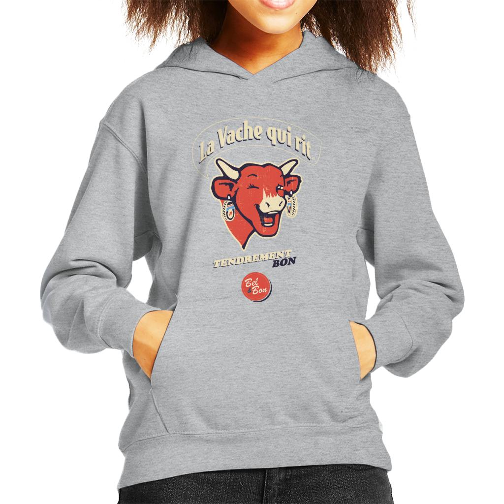 The Laughing Cow French Slogan Kid's Hooded Sweatshirt-ALL + EVERY