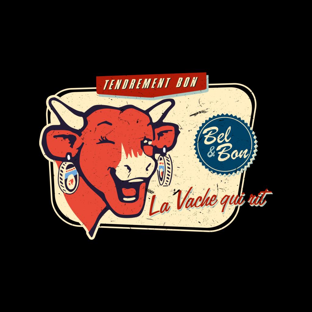 The Laughing Cow La Vache Qui Rit Retro Distressed Men's T-Shirt-ALL + EVERY