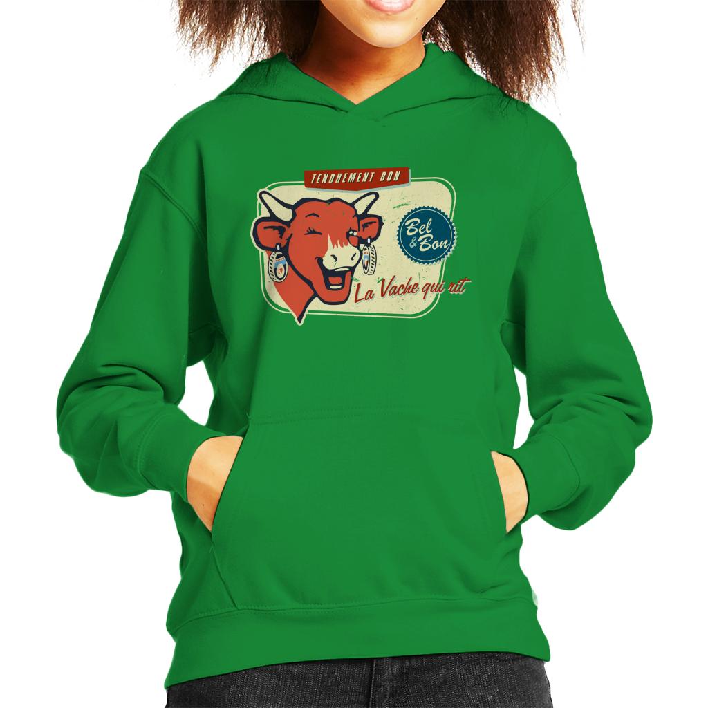 The Laughing Cow La Vache Qui Rit Retro Distressed Kid's Hooded Sweatshirt-ALL + EVERY