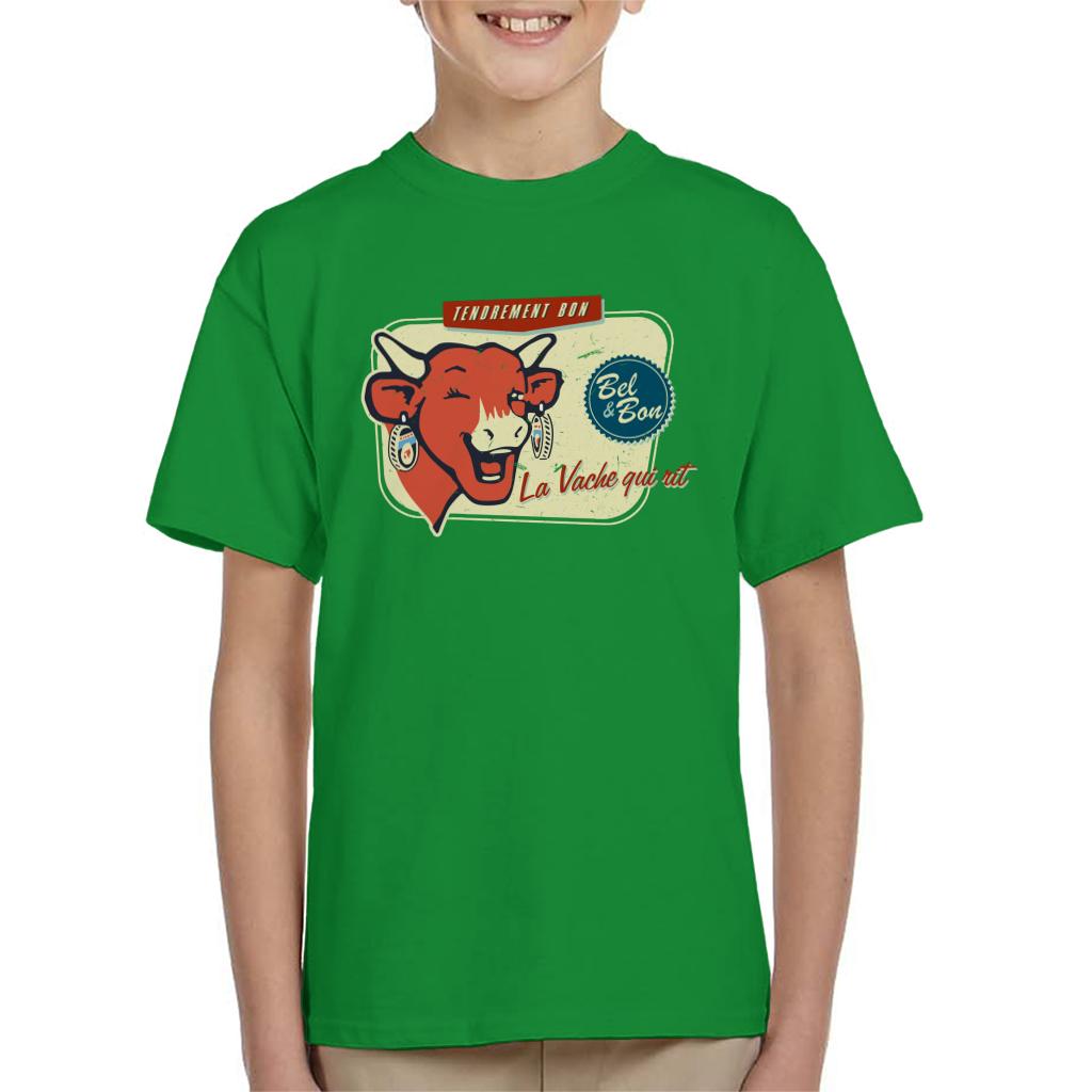 The Laughing Cow La Vache Qui Rit Retro Distressed Kid's T-Shirt-ALL + EVERY