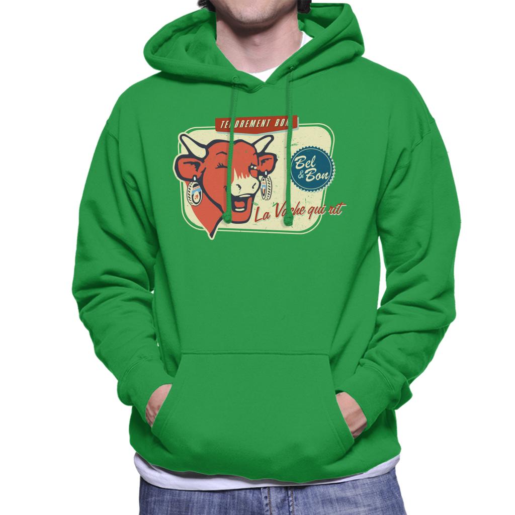 The Laughing Cow La Vache Qui Rit Retro Distressed Men's Hooded Sweatshirt-ALL + EVERY